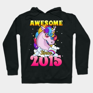 Funny Awesome Unicorn Since 2015 Cute Gift Hoodie